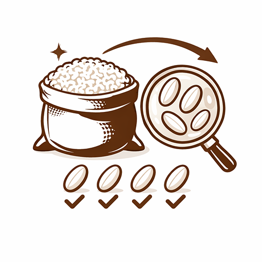 Icono Selección casi total de granos enteros