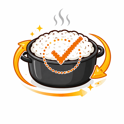 Icono coccion homogenea del arroz