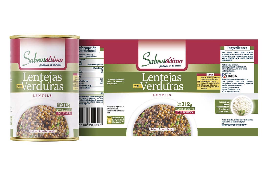 Lentejas y verduras Sabrossisimo