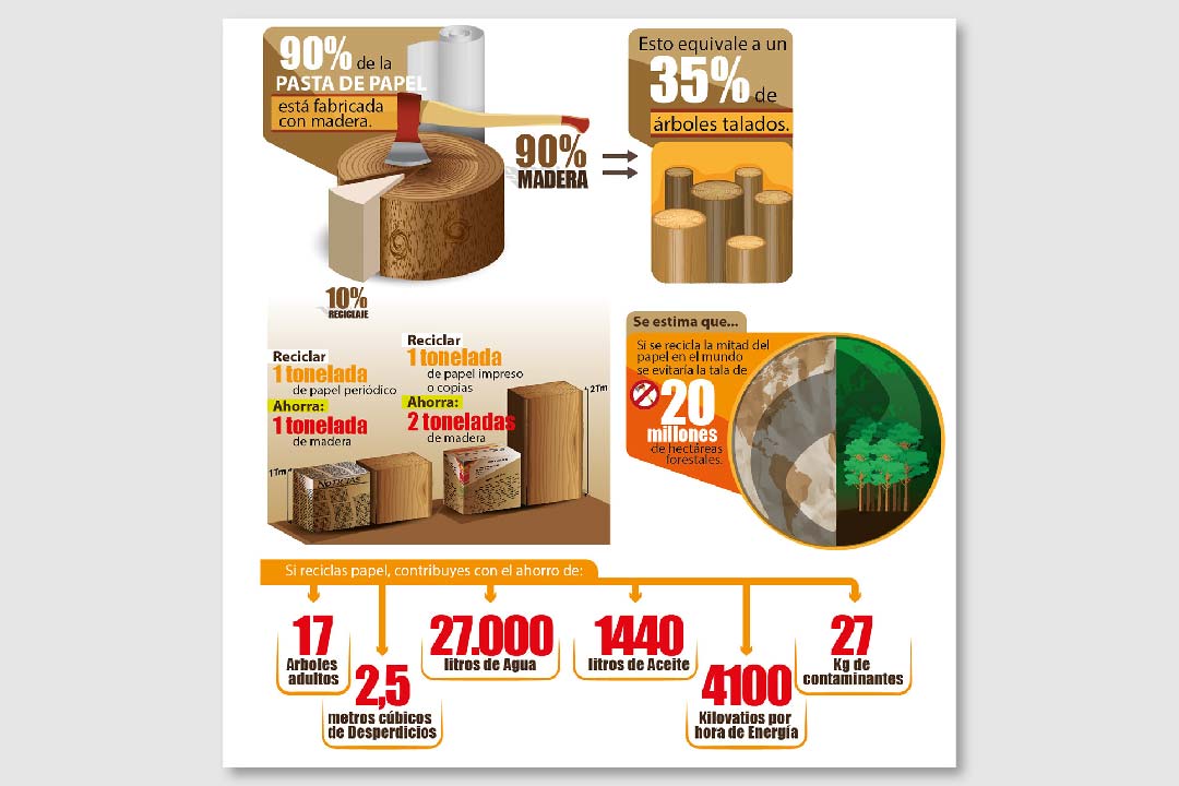 Infografia reciclaje arboles